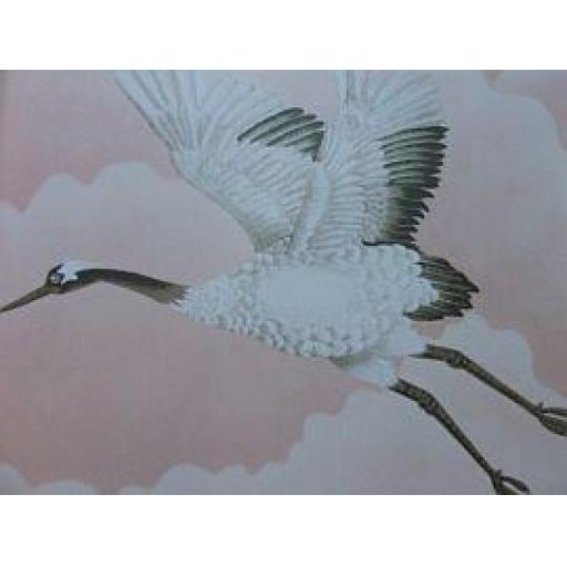 Cranes in Flight 111232 Blush Harlequin