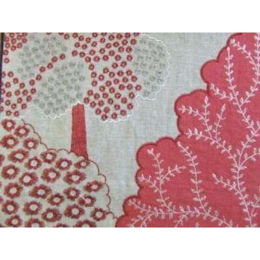 Foxley Red J724F-01 Jane Churchill Embroidered