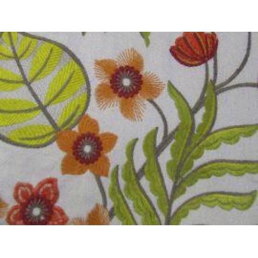 *Samba Red/Green J827F/04 Jane Churchill Embroidered